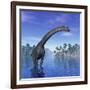 Brachiosaurus Dinosaur in a Tropical Climate-null-Framed Art Print