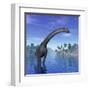 Brachiosaurus Dinosaur in a Tropical Climate-null-Framed Art Print