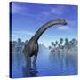 Brachiosaurus Dinosaur in a Tropical Climate-null-Stretched Canvas