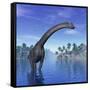 Brachiosaurus Dinosaur in a Tropical Climate-null-Framed Stretched Canvas