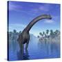 Brachiosaurus Dinosaur in a Tropical Climate-null-Stretched Canvas