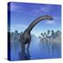 Brachiosaurus Dinosaur in a Tropical Climate-null-Stretched Canvas