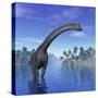 Brachiosaurus Dinosaur in a Tropical Climate-null-Stretched Canvas