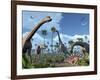 Brachiosaurus Dinosaurs, Artwork-Roger Harris-Framed Photographic Print