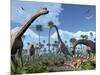 Brachiosaurus Dinosaurs, Artwork-Roger Harris-Mounted Photographic Print