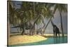 Brachiosaurus Dinosaurs Grazing at the Water's Edge-null-Stretched Canvas