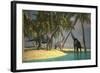 Brachiosaurus Dinosaurs Grazing at the Water's Edge-null-Framed Art Print