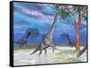 Brachiosaurus Dinosaurs Grazing on Trees-null-Framed Stretched Canvas