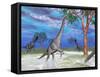 Brachiosaurus Dinosaurs Grazing on Trees-null-Framed Stretched Canvas