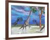 Brachiosaurus Dinosaurs Grazing on Trees-null-Framed Art Print