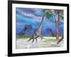Brachiosaurus Dinosaurs Grazing on Trees-null-Framed Art Print