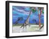 Brachiosaurus Dinosaurs Grazing on Trees-null-Framed Art Print