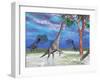 Brachiosaurus Dinosaurs Grazing on Trees-null-Framed Art Print