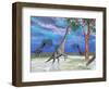 Brachiosaurus Dinosaurs Grazing on Trees-null-Framed Art Print