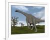 Brachiosaurus Dinosaurs Walking in an Open Field-null-Framed Art Print