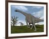 Brachiosaurus Dinosaurs Walking in an Open Field-null-Framed Art Print