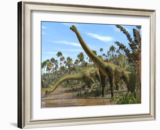 Brachiosaurus Dinosaurs-Roger Harris-Framed Photographic Print