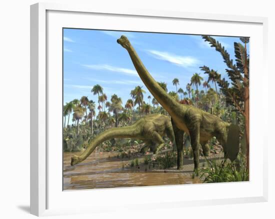 Brachiosaurus Dinosaurs-Roger Harris-Framed Photographic Print