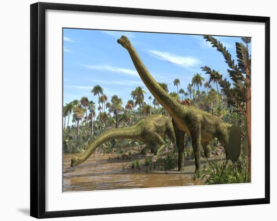 Brachiosaurus Dinosaurs-Roger Harris-Framed Photographic Print