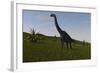 Brachiosaurus Grazing in a Grassy Field-null-Framed Art Print