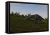 Brachiosaurus Grazing in a Grassy Field-null-Framed Stretched Canvas