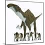 Brachylophosaurus with Offspring-Stocktrek Images-Mounted Art Print