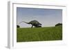 Brachytrachelopan Walking across Prehistoric Grasslands-null-Framed Art Print