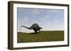 Brachytrachelopan Walking across Prehistoric Grasslands-null-Framed Art Print