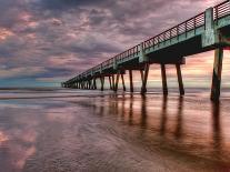 Jacksonville, Fl: Sunrise Colors the Skies at the Pier-Brad Beck-Photographic Print