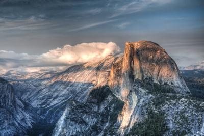 Yosemite National Park, California: Clouds Roll in on Half Dome as Sunset Falls on the Valley