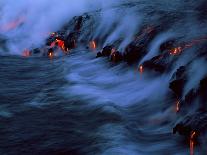 Molten Lava Flowing Into the Ocean-Brad Lewis-Laminated Photographic Print