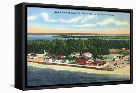 Bradenton, Florida - Aerial View of the Beach-Lantern Press-Framed Stretched Canvas