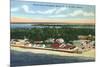Bradenton, Florida - Aerial View of the Beach-Lantern Press-Mounted Premium Giclee Print