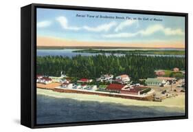 Bradenton, Florida - Aerial View of the Beach-Lantern Press-Framed Stretched Canvas