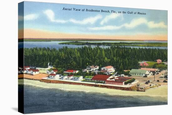 Bradenton, Florida - Aerial View of the Beach-Lantern Press-Stretched Canvas