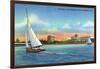 Bradenton, Florida - Sailboat on Manatee River-Lantern Press-Framed Art Print