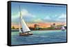 Bradenton, Florida - Sailboat on Manatee River-Lantern Press-Framed Stretched Canvas