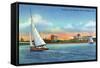 Bradenton, Florida - Sailboat on Manatee River-Lantern Press-Framed Stretched Canvas