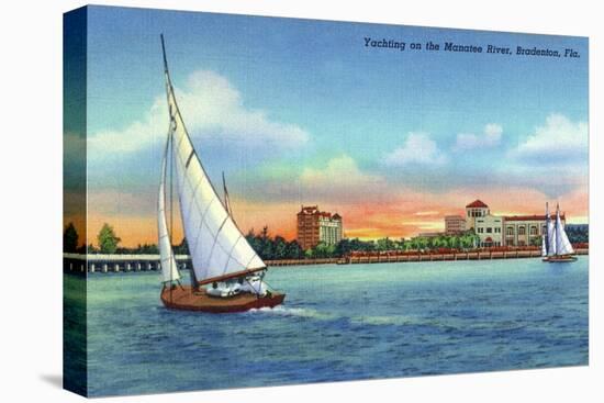 Bradenton, Florida - Sailboat on Manatee River-Lantern Press-Stretched Canvas