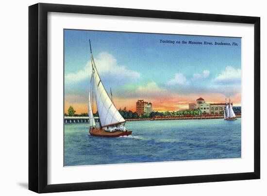 Bradenton, Florida - Sailboat on Manatee River-Lantern Press-Framed Art Print