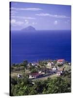 Brades Town View from Baker Hill, Montserrat-Walter Bibikow-Stretched Canvas