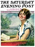 "Woman with Snow Skis," Saturday Evening Post Cover, March 2, 1935-Bradshaw Crandall-Giclee Print