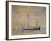 Bragozzo, Fishing Boat from Adriatic, 1882, Watercolor by Antonio Naccari, Italy-null-Framed Giclee Print