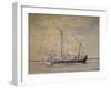 Bragozzo, Fishing Boat from Adriatic, 1882, Watercolor by Antonio Naccari, Italy-null-Framed Giclee Print