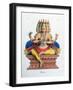 Brahma, First God of the Hindu Trinity (Trimurt), and Creator of the Universe, C19th Century-A Geringer-Framed Giclee Print