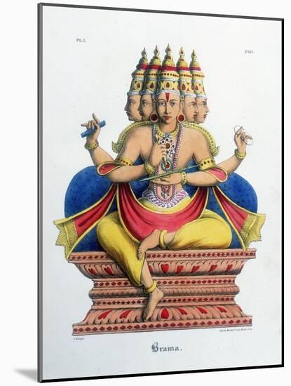 Brahma, First God of the Hindu Trinity (Trimurt), and Creator of the Universe, C19th Century-A Geringer-Mounted Giclee Print