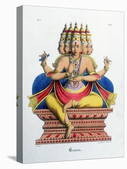 Brahma, First God of the Hindu Trinity (Trimurt), and Creator of the Universe, C19th Century-A Geringer-Stretched Canvas