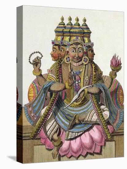 Brahma, Hindu God of Creation, from "Voyage aux Indes et a La Chine"-Pierre Sonnerat-Stretched Canvas