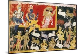 Brahma Offering Homage to Krishna as the Incarnation of Vishnu, C.1540-1575-null-Mounted Giclee Print