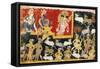 Brahma Offering Homage to Krishna as the Incarnation of Vishnu, C.1540-1575-null-Framed Stretched Canvas